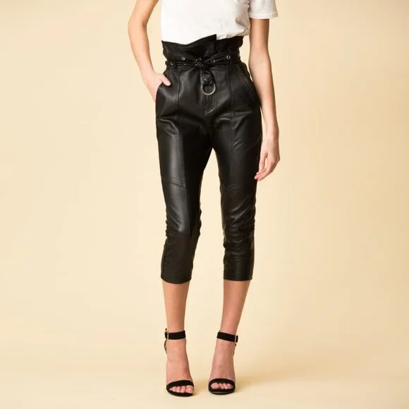 NWT Marissa Webb "Anniston" Leather Pants in Black, size 2 - Picture 11 of 13